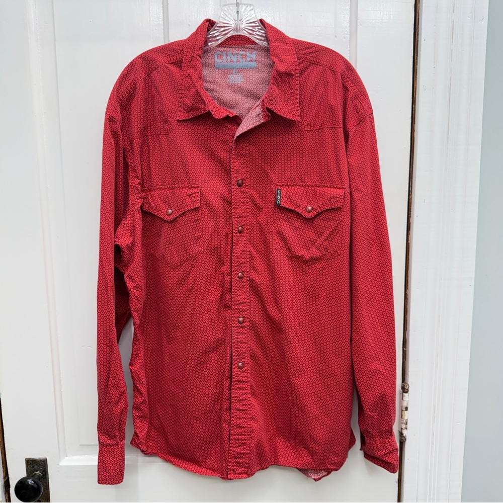 Cinch Modern fit western‎ long sleeve pearl snap button down shirt men's xl - Picture 2 of 6